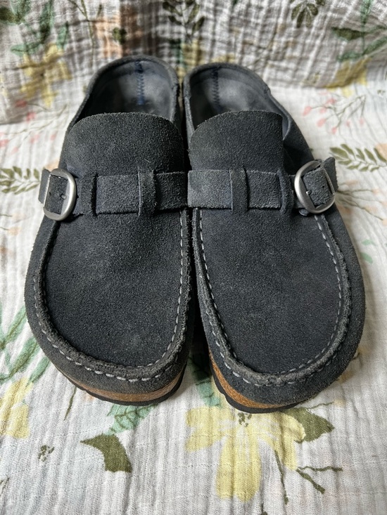 Birkenstock Shoes - Birkenstock Buckley Dark Blue Mules Slip Ons